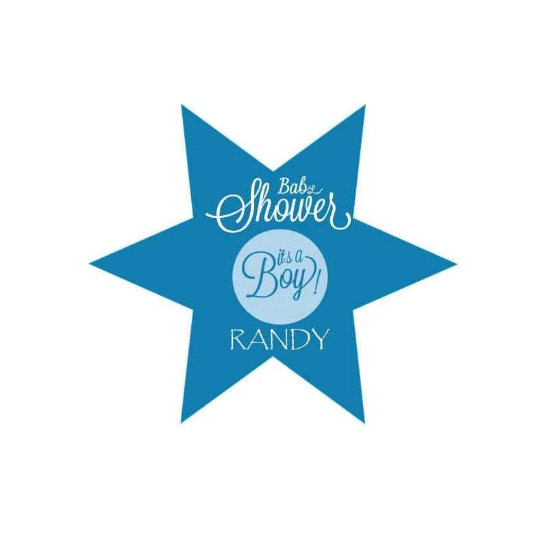 Baby Shower Stickers Boy – Sterontwerp - Afbeelding 2