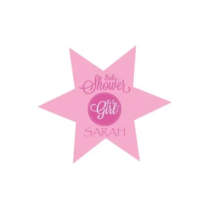 Roze Baby Shower Stickers Girl – Sterontwerp