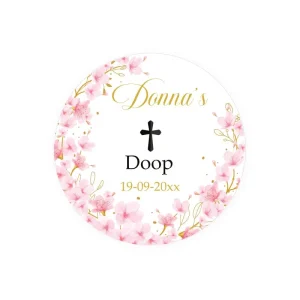 Blossom Pink Bedankt Stickers Doop