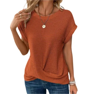 Dames Blouse Casual Met Twists Voorkant