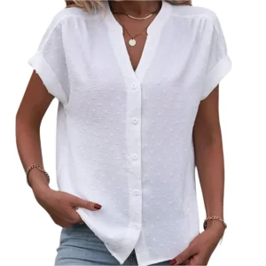 Dames Blouse Classique Met Knopen Lichtgewicht