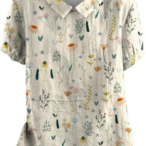 Dames Blouse met Wildbloemenprint en Pasteltinten