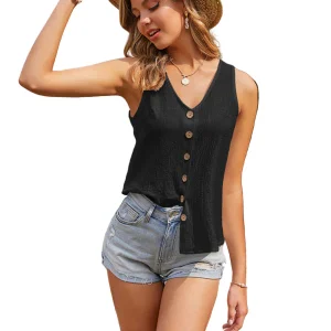 Dames Mouwloze V-Hals Top