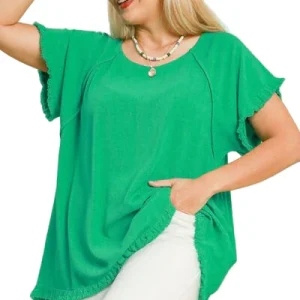 Dames Top Met Naaddetails Rimpelrand