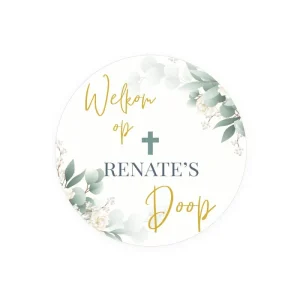 Botanical Bedankt Stickers Doop – Welkom