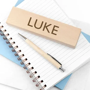 Gepersonaliseerde Beukenhouten Pennenset