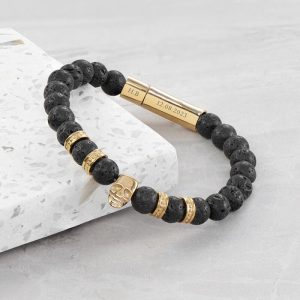 Golden Skull: Gepersonaliseerde Mannen Armband