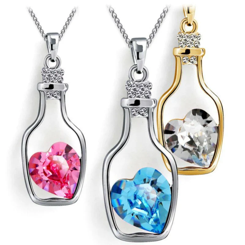 Drift Bottle Kristal Hart Ketting - Afbeelding 7
