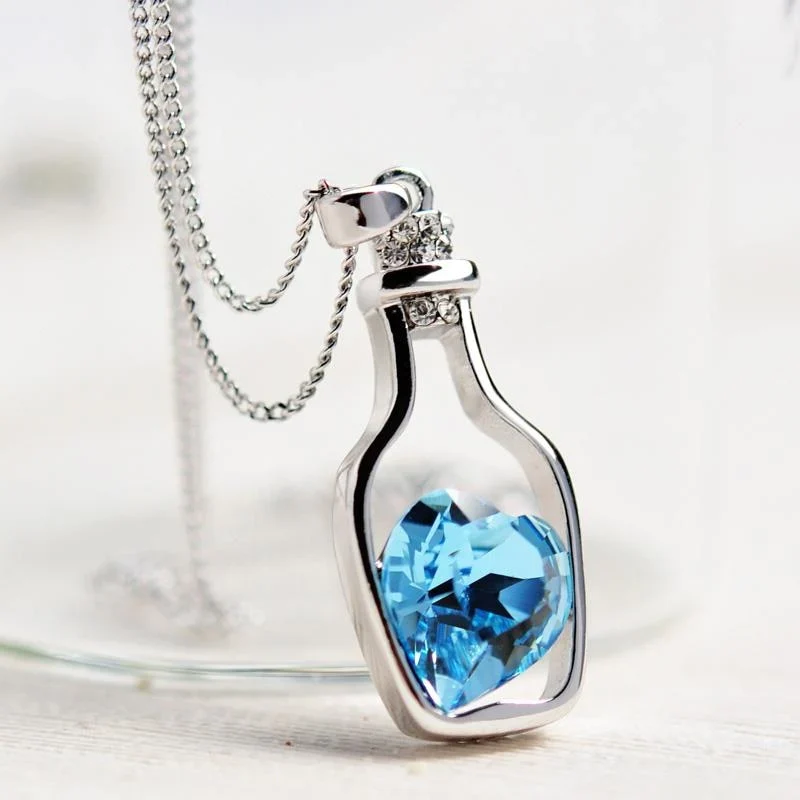 Drift Bottle Kristal Hart Ketting - Afbeelding 4