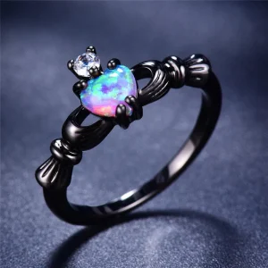 Fire Opaal Hart Ring
