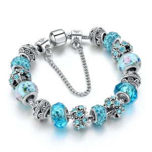 Blauwe Kristal Bedel Armband