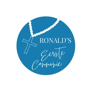 Blauwe Eerste Communie Bedankt Sticker