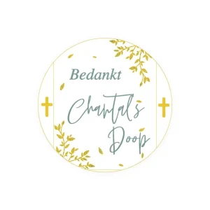 Gouden Leaf Bedankt Stickers Doop