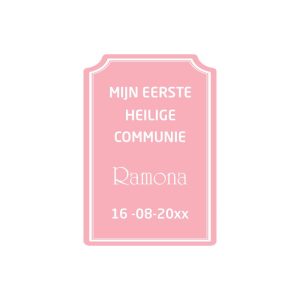 Roze Heilige Communie Bedankt Stickers