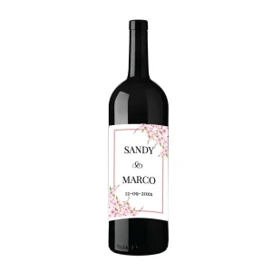 Gepersonaliseerde Wijnetiketten “Pink Floral”