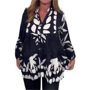 Vrouwen Blouse Met Evasé Mouwen Bloemenprint