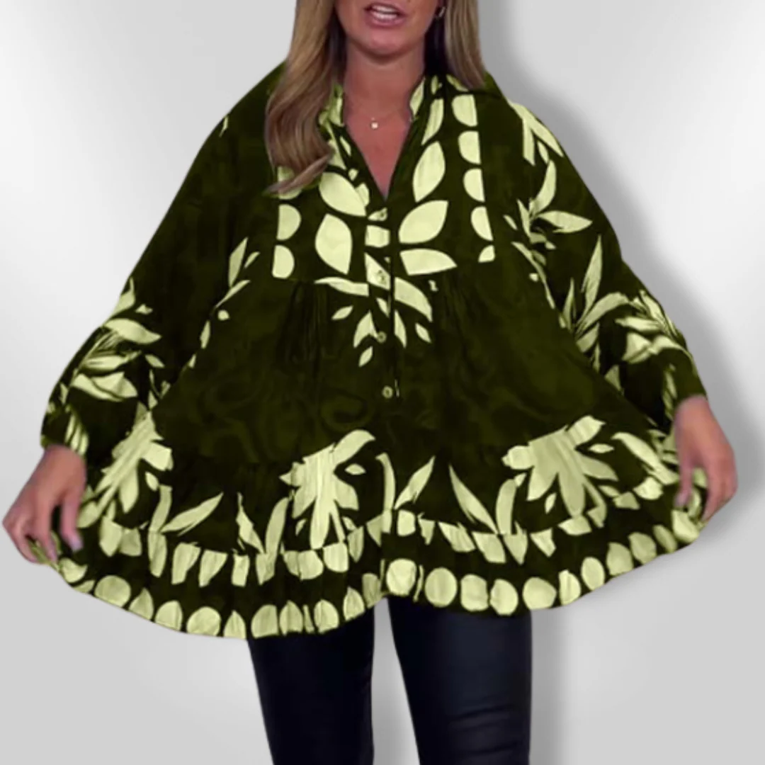 Vrouwen Blouse Met Evasé Mouwen Bloemenprint - Afbeelding 5