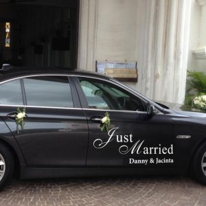 Autodecoratie Just Married met namen