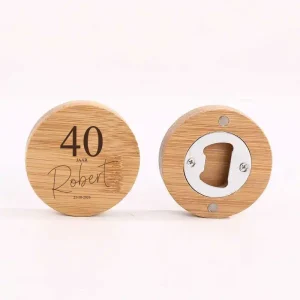 Bamboe Flesopener met Gravure | Exclusief Verjaardagsbedankje