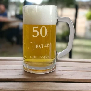 Feestelijk Gegraveerd Bierglas – Verjaardag