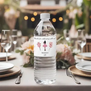 Personalized Water Labels | Glam Birthday Girl Design | Sweet 15 & Up
