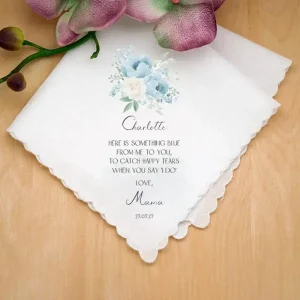 “Something Blue” Bruidszakdoek – Blue Floral Collection