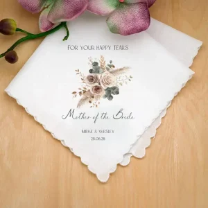 Gepersonaliseerde “Happy Tears” Zakdoek – Boho Blush Collectie