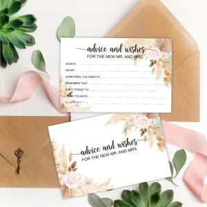 Bruiloft Advieskaarten – Boho Blush Collectie | Gastenboek Alternatief