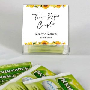 Thee Bedankje Zonnebloemen Tea-Rific Couple | Bruiloft Bedankje