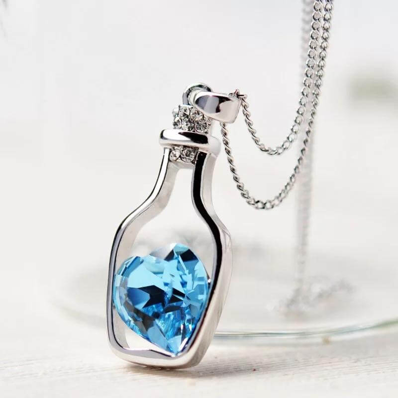 Drift Bottle Kristal Hart Ketting - Afbeelding 2