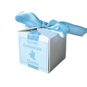 Gepersonaliseerde Communie Snoepdoosjes Blauw | Uniek met Naam