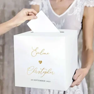 Enveloppendoos Wit Goud | Love Heart Edition met Gouden Opdruk