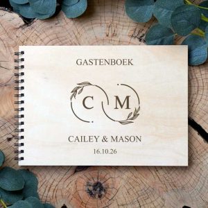 Eternal Love Houten Gastenboek | Infinity Monogram