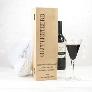 Gepersonaliseerde Wijnkist “Gefeliciteerd”