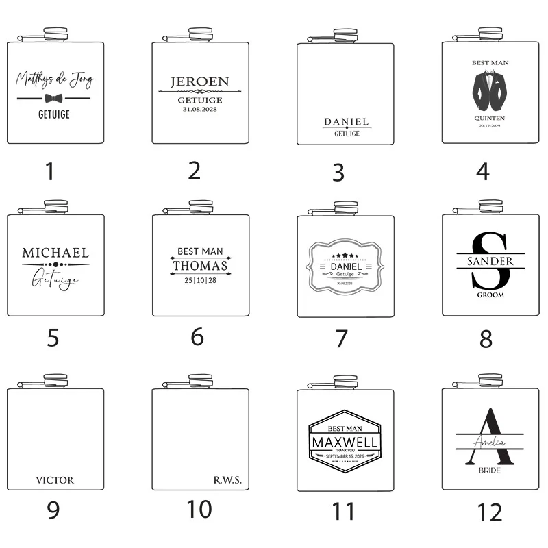 Matzwarte Heupfles Best Man - Afbeelding 3