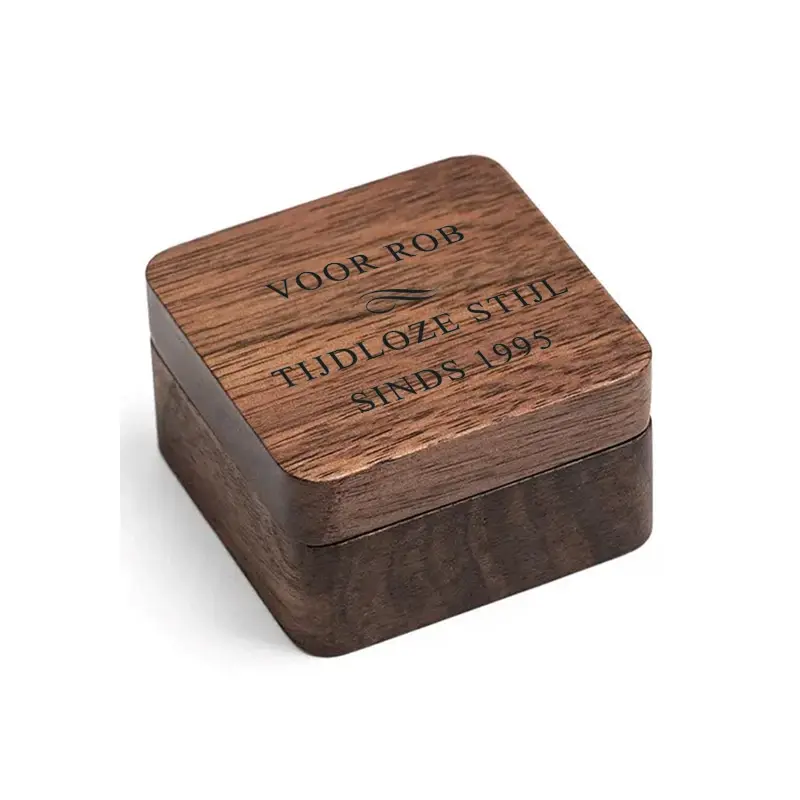 Houten Manchetknopen met Gepersonaliseerde Box - Afbeelding 3