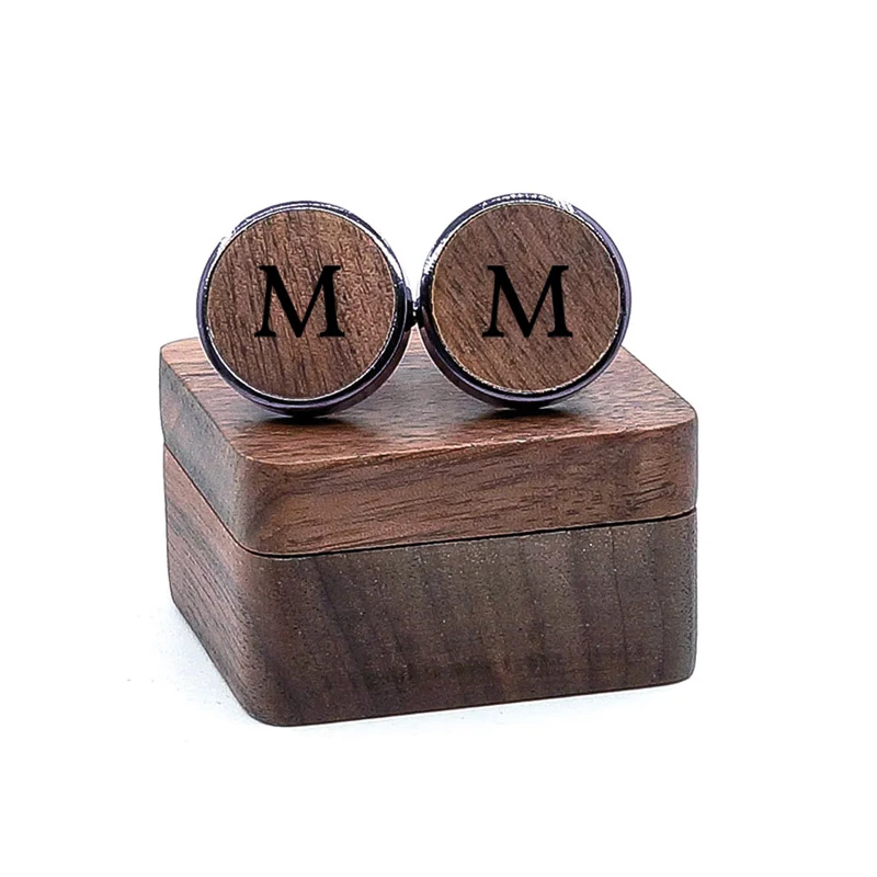Houten Manchetknopen met Gepersonaliseerde Box - Afbeelding 4