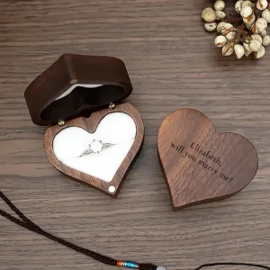 Hartvormig Houten Aanzoekdoosje Walnoot – Strak