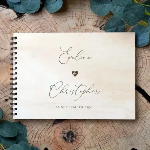 Houten Gastenboek Love Heart | Rustiek Design met Gravure