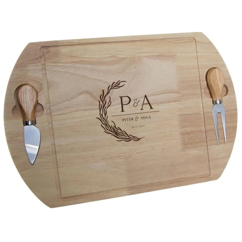 Gegraveerde Serveerplank Set | Monogram & Namen - Afbeelding 2