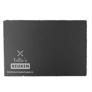 Gepersonaliseerde Leisteen Borrelplank – Keukeneditie