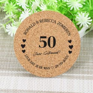 Gepersonaliseerde Kurk Onderzetters Jubileum