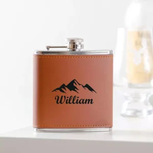 Gepersonaliseerde Leren Heupfles | Cadeau voor Avonturiers