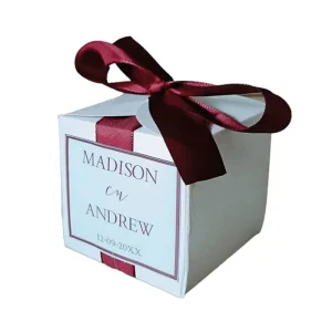 Madison Geschenkdoosjes Bordeaux – Gepersonaliseerd Bedankje voor Bruiloften