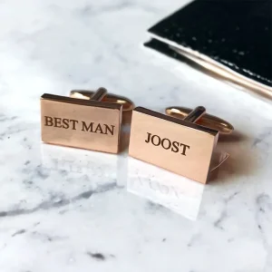 Gegraveerde Rose Gouden Manchetknopen