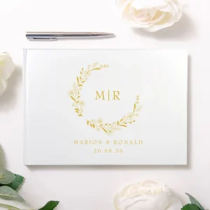 Gastenboek Monogram Wreath | Gepersonaliseerde Krans