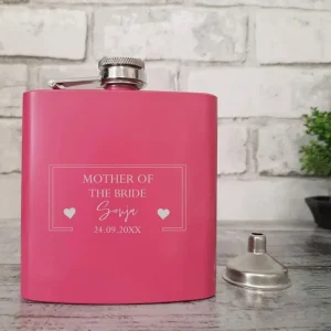 Gepersonaliseerde Roze Heupfles – Mother