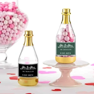 Mr & Mrs Champagneflesje Bruiloft Bedankje | Gepersonaliseerd