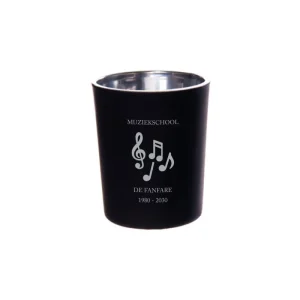 Muzieknoten Theelichthouder | Gepersonaliseerd Bedankje met 3 Regels Tekst