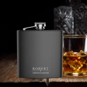 Matzwarte Heupfles Best Man